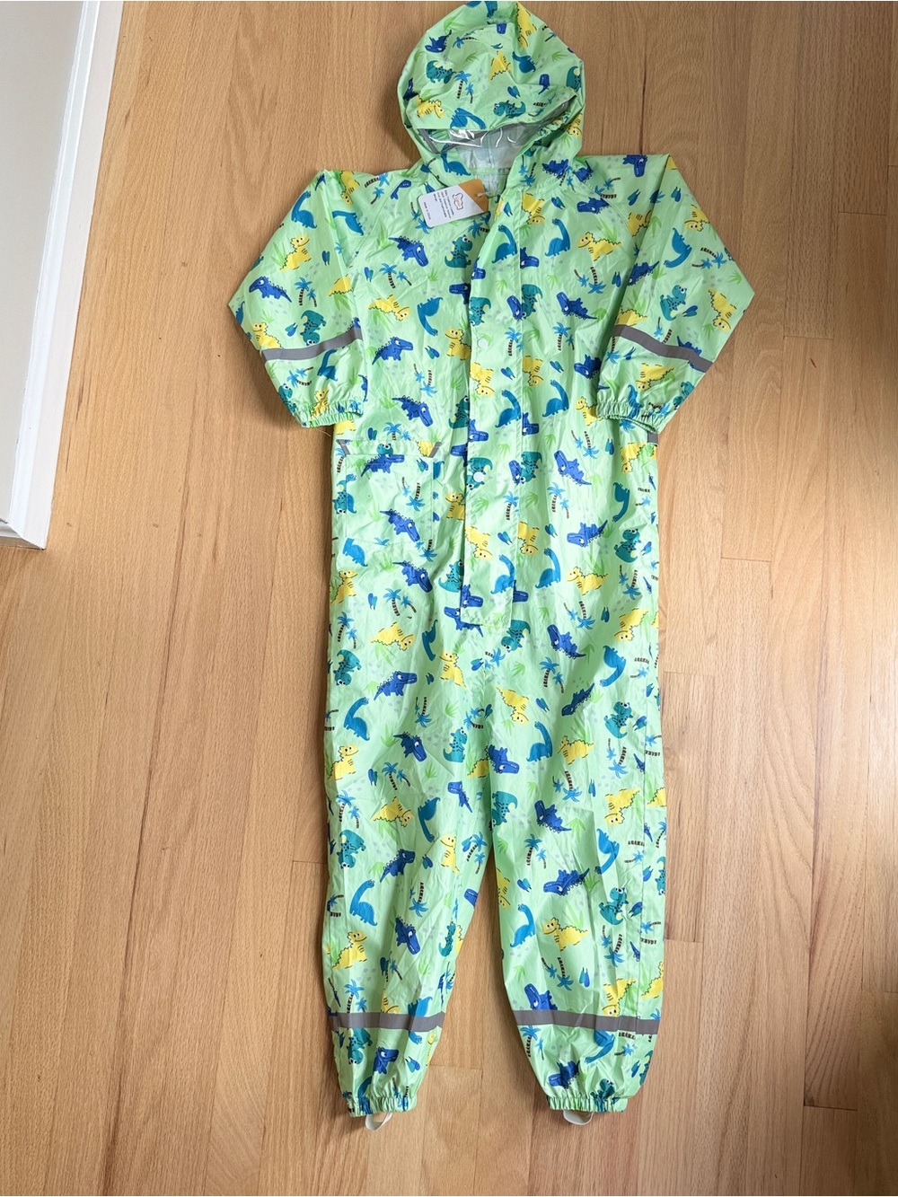 🦖 NWT Kids’ Dinosaur Rain Suit / Waterproof One-Piece, XL